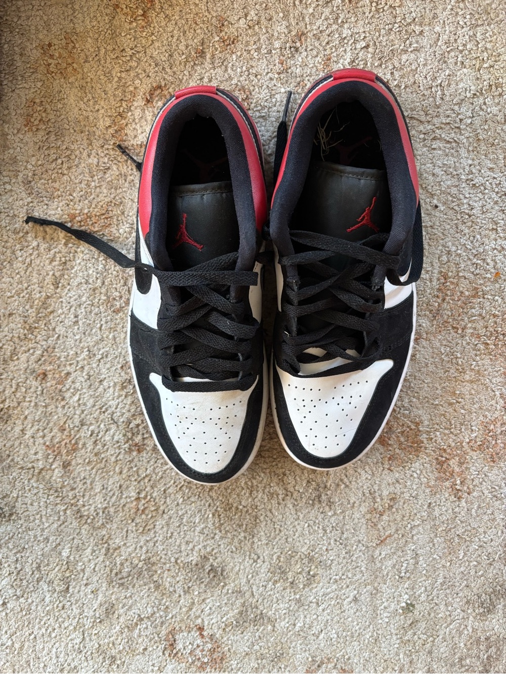 Jordan Low Top Sneakers - Black White Red